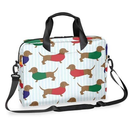 Maletín para laptop 15-16" con estampado de perro salchicha miniatura 1
