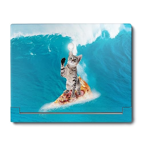 Image of MightySkins Skin Compatible with Alienware X16 R1 (2023) Full Wrap Kit - Pizza Surfing Kitty | Protective, Durable, and Unique Vinyl Decal wrap Cover | Easy to Apply & Change Styles | Made in The USA