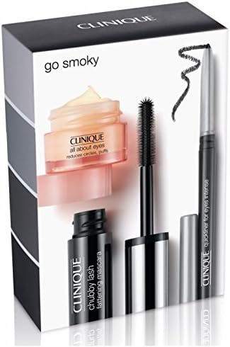 Clinique Go Smoky Eye Kit 3 Pcs Set Eye Cream Mascara Eyeliner