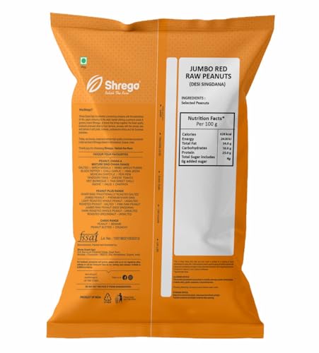 Shrego Jumbo Raw Peanut, Desi Singdana, Vacuum Packed (1 kg) Premium Moongfali