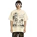 Arnodefrance Saint Graphic Printing Tshirt Hip Hop Rapper Tee Shirt Cotton Short Sleeve Shirt Apricot