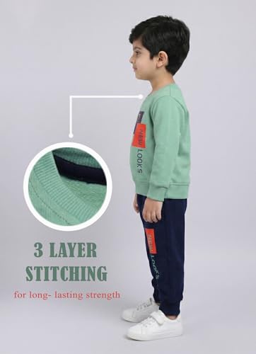 Image of Unisex Printed Cotton Sweatshirt and Full Pant Set