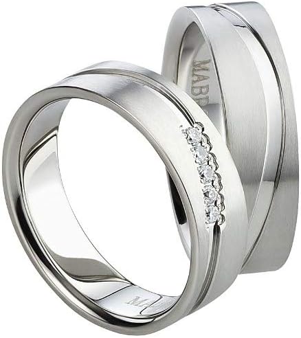 Jewellery Depot Wedding Rings Partner Rings Engagement Rings Titanium with Cubic Zirconia + Engraving Proposal Rings Wedding Rings