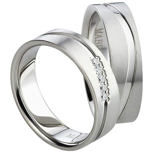 Jewellery Depot Wedding Rings Partner Rings Engagement Rings Titanium with Cubic Zirconia + Engraving Proposal Rings Wedding Rings