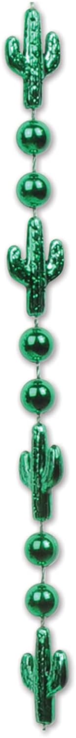 Beistle 24Piece Cactus Beads, 33" (Green)