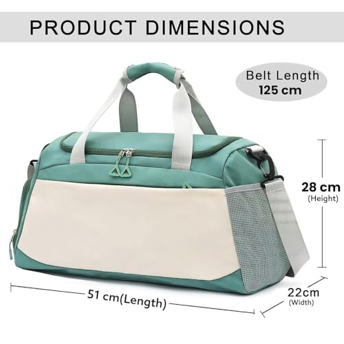 Image of CAVALO - Be Unique Travelling Bags for Luggage Muti- Pocket Sports Duffle Bags for Men and Women with Wet Pocket & Shoe Compartment Weekender Overnight Gym Bags for Women (Green)