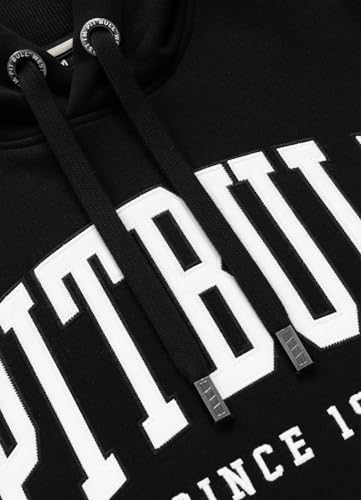 PITBULL - Męska bluza z kapturem Norton, bluza z kapturem z dużym nadrukiem z przodu, wygodna bluza z kapturem, bluza z kapturem, czarny, M