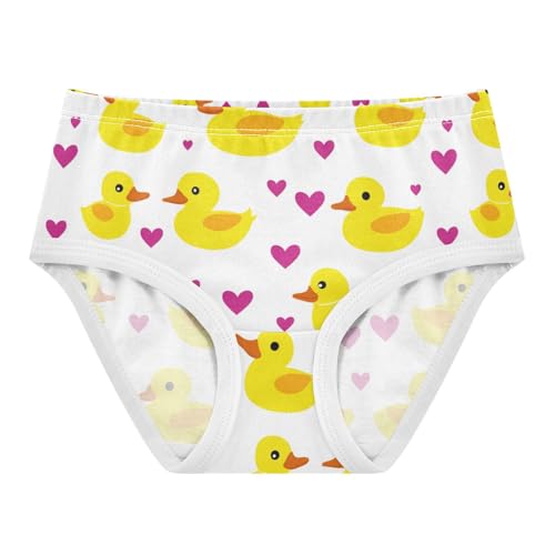 Wusikd Yellow Ducks Girls' Underwear Cotton Heart Polka Dots Girls Briefs Soft Toddler Underwear 2T