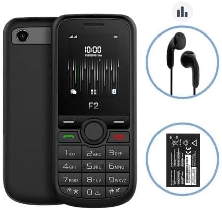 Altice F2 Mobile Phone with included accessories: earphones and battery