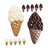 MOLUCKFU 20 Stück Miniatur Eiscreme Anhänger Selbstgemacht Puppenhauszubehör Kunstharz Realistisch Kleiner Dessert Ornament Für Miniatur Szenerien Und Spielküche