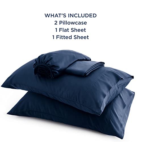 Bedsure Bamboo Queen Sheet Set - 100% Viscose From Bamboo Sheets, 16" Deep Pocket Cooling Sheets For Queen Size Bed, Breathable And Silk-Like Bed Sheets, Soft Hotel Queen Sheets, Navy #TOP4