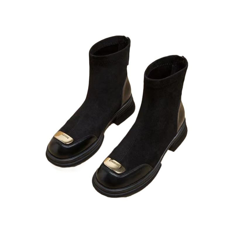 Womens Chelsea Boots Fashion Slip on Platform Ankle Boots Lug Sole Chunky Booties
