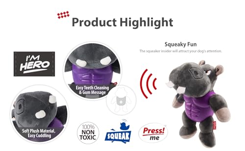 Jouet peluche pour chien couineur GiGwi robuste mastication difficile