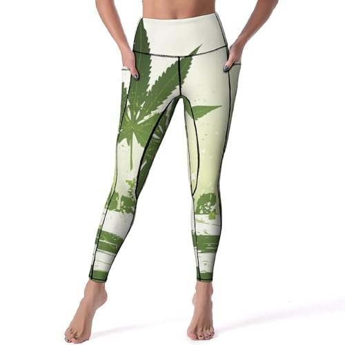 Legging femmes feuille d érable pantalon de sport yoga s