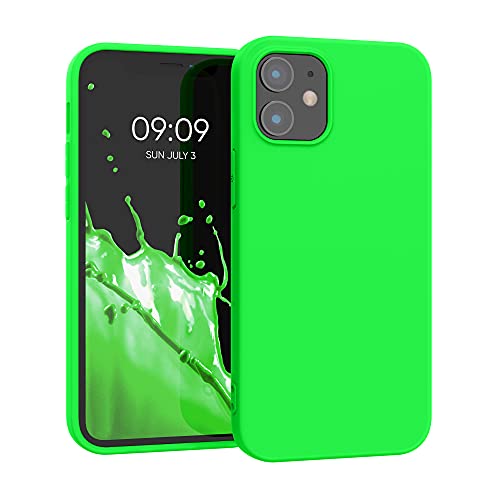 Ya en manzanajugosa.com: kwmobile Funda para Apple iPhone 12 Mini Carcasa - Ultrafina de TPU y Silicona con Bordes elevados anticaídas - Verde neón