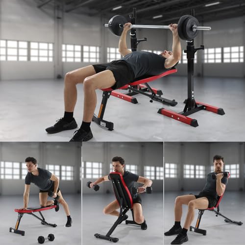 Hantelbank Multifunktion Tranings Fitness Bank klappbar übungsbank verstellbar für Bauch und Bein schrägbank,geprüft und Zertifiziert nach DIN EN 957 – Bild 5