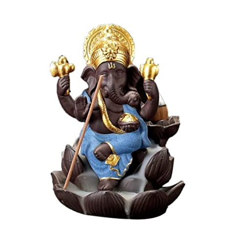 お香立て 線香立て 逆流香炉セラミック滝煙幸運象香炉ホルダー家の装飾オフィス装飾用 香炉 仏壇用品(D)