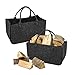 YRHome 2 Stück Kaminholztasche Filz Tasche Filztasche Filztaschen Faltbar Shopper Kaminholz Einkaufstasche Spielzeugtasche bis zu 30KG 50 x 25 x 25 cm Dunkelgrau