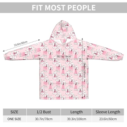 Sweat à capuche couverture flanelle caniche doodle, le cadeau idéal pour frissonner - 6