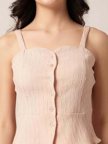 Image of Style Quotient Women Peach Sleeveless Top
