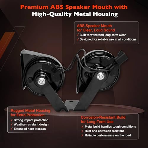 Image of ATRACYPART HC3Z-13832-G Dual Horn Assembly with Bracket- Fit for Ford F250 F350 Super Duty 2017 2018 2019 2020 2021 2022