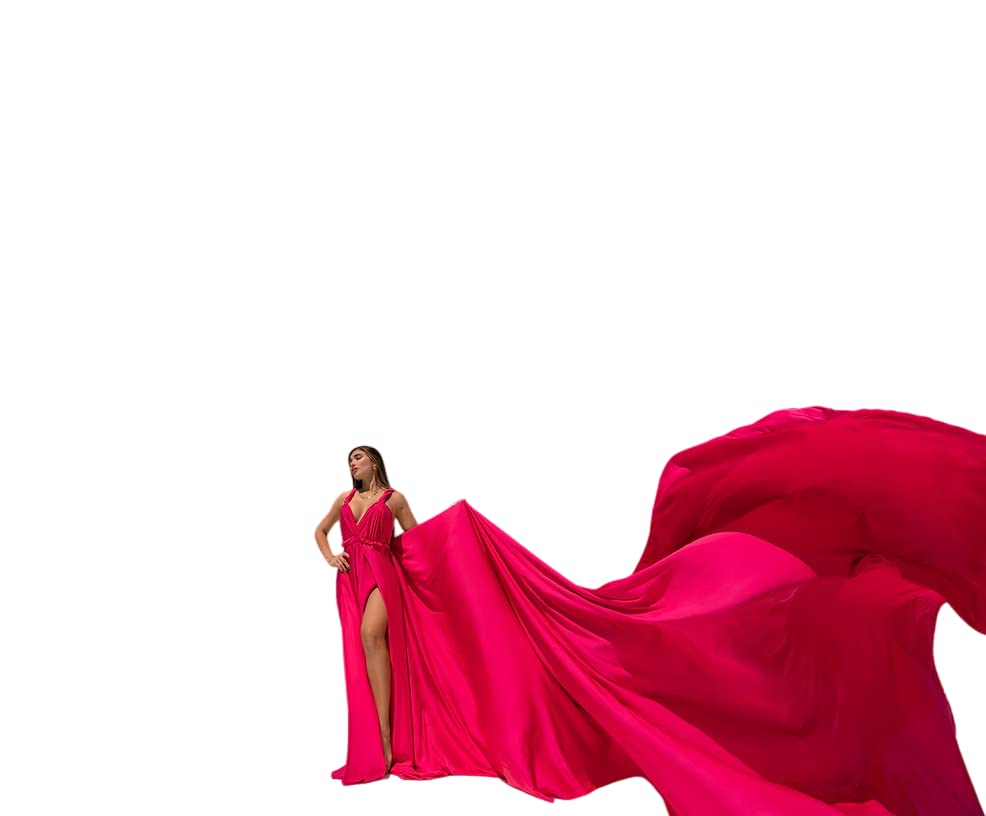 Long Flying Dress for Photoshoot Flowy Fuchsia Photographydress Matrnity Shoot Dress2