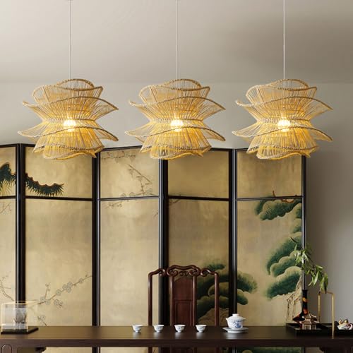 Lampe de table à manger en osier E27 suspension pour chambre d'hôtes