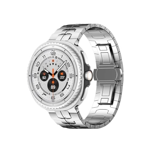 �ɓK������Samsung Galaxy Watch 8 /40mm /44mm/ 8 Classic/ 46mm�ɓK������X�e�����X�X�`�[���X�g���b�v(Silver,For Galaxy Watch 8 44mm)