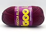 Fettuccia Waoo Lycra per borse, cesti, culle e varie da lavorare uncinetto o ferri cf. 300gr. 95% pl. 5% spandex (BORDEAUX W01-40)
