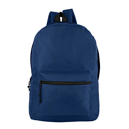 24-Pack 15" Classic School Backpacks For Kids - Backpacks In Bulk For Elementary, Middle, And High School Students, 6 Assorted Colors #TOP3