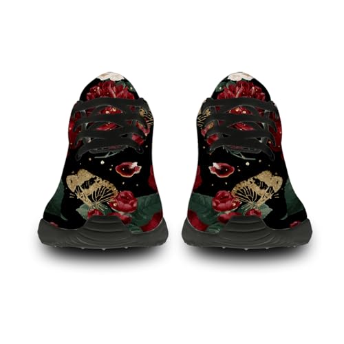 Mens Womens Rose Shoes Lightweight Running Tennis Gym Athletic Shoes Walking Sneakers Gifts for Him Her3