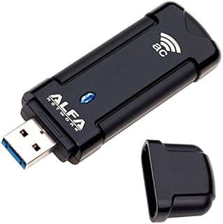 Alfa Long-Range AWUS036EAC AC1200 Wireless USB Wi-Fi Adapter - USB Dongle Adapter for Ultimate Compactness Holder w/Clip & Suction Cup Included