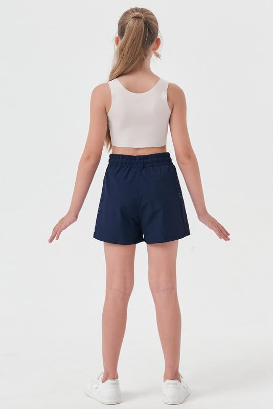 Girls Athletic Shorts with Spandex Liner Quick Dry Running Fitness Shorts for Kids Teen Active Sports Track - Image 4