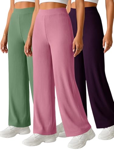Image of Pinkmint Women's Poly Lycra Trouser, High Waist Flared Korean Trousers, Trendy Casual Wear for Daily & Travel Use (Available in Plus Size)