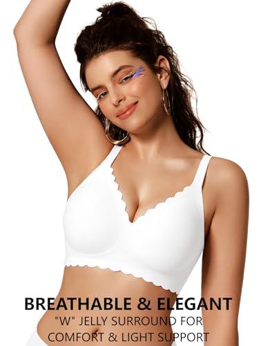 COCOMARTS Jelly Bras for Women No Underwire Push Up Bra White,M - image 3