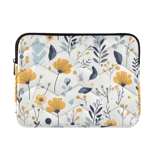 Funda para portátil 13-14 pulgadas con flores amarillas y azules