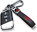 YAyahenhao Genuine Leather Car Key Chain Fit Focus ST Mondeo kuga Fiesta Accessories Metal Keychain Ring Family Present for Men and Woman Keyring