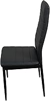 Vista 5 de Juego de 4 sillas de comedor y cocina, sillas auxiliares montadas con respaldo alto, sillas de comedor con patas de metal y asiento acolchado
