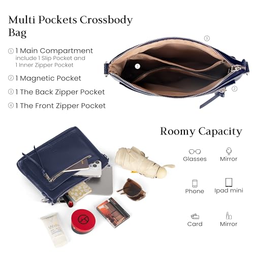 befen Genuine Leather Crossbody Bags for Women Medium Purses Shoulder Bag Handbags with Adjustable Guitar Strap3