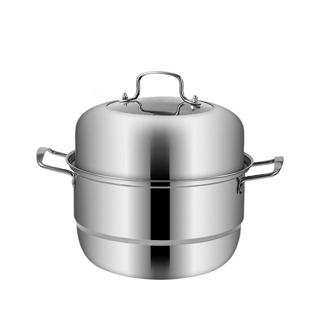 GTHTUHFD Stainless Steel Double-Layer Steamer Household Multi-Layer Three-Layer Soup