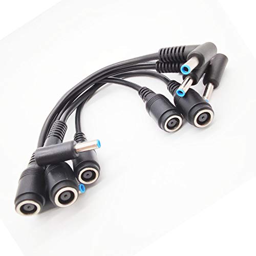 Tip Adapter Connector Converter Cable 7.4x5.0mm to 4.5x3.0mm for HP Stream Spectre Pavilion Envy Elitebook Split Chromebook; DC Dongle for HP Notebook Adapter Replacement Power Cord (5 Pack)