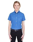 UltraClub womens Classic Wrinkle-Free Short-Sleeve Oxford(8973)-FRENCH BLUE-L