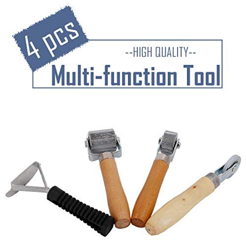 Utsauto Car Sound Deadening Roller 3 Pcs Sound Proof Insulation Metal Kits With Scraper Wooden Handle Rollers Wheel Interior Accessories Installation Tools For Automotive Sound Deadening Applications #TOP1