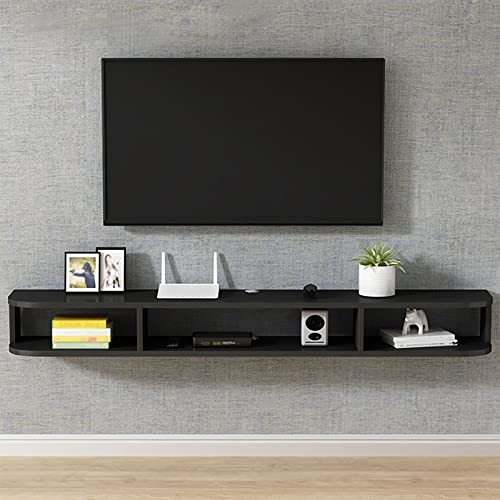 Salon encombré ? Solution meuble TV flottant bois suspendu
