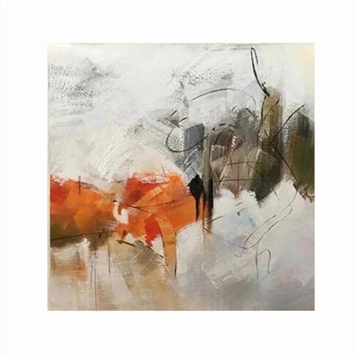 Peinture sur toile moderne orange pour illuminer un grand salon contemporain