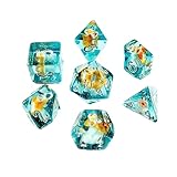 Acunny Juego de dados para fiestas de setas, juego de dados de mesa poliédricos, juego de 7 dados de mesa de dibujos animados para niños y adultos