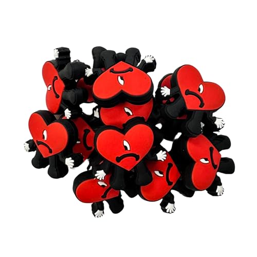 Bunny Silicone Focal Bead Soccer Bad One Eyed Heart | 12 pk Freshie Hangers for Pens Thread Bubble Gum Singer Pop Themed Makeup Brush