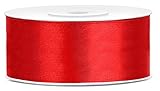 Rotes Satinband Breite 25mm Schleifenband Rot Satin breites Dekoband Rot Geschenkband Rot Deko Band Rot