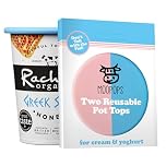 MOOPOPS Large Reusable Silicone Yoghurt & Cream Pot Lids - 2 Pack | Dishwasher & Fridge Safe | Airtight Lid Seal | Durable & Easy to Use | Designed to Fit Standard Yoghurt & Cream Pots | BPA Free