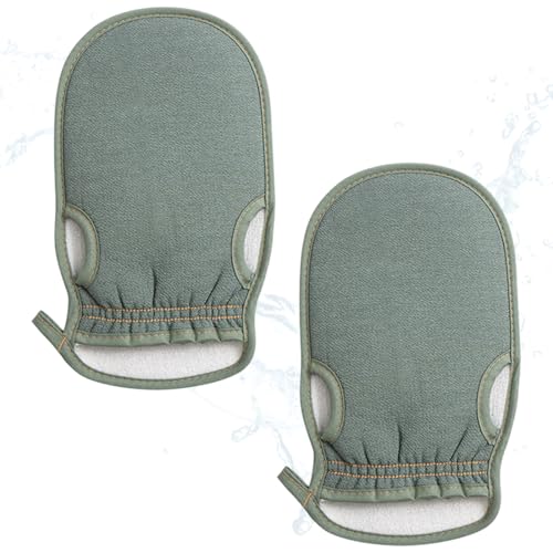 2 Piezas Esponja Exfoliante Corporal, Guante Exfoliante Corporal, Manoplas Baño, Limpia los poros en profundidad para cuerpo y cara, Esponja de ducha para Peeling & Body Scrub, Guante de masaje
